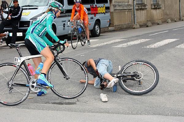 He ran into me, I promise! Lesson to kids; look both ways.