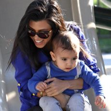 Kourtney Kardashian and Mason Dash Disick sighting at Coldwater Canyon Park on January 22, 2011 in Los Angeles, California