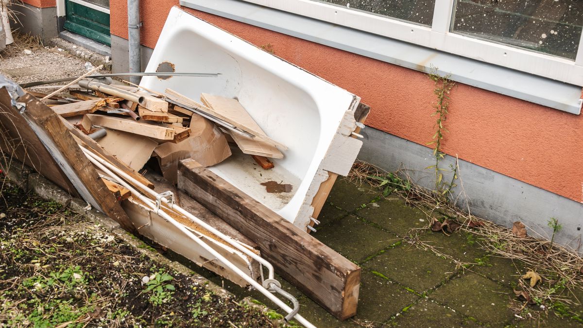 old bath in garden