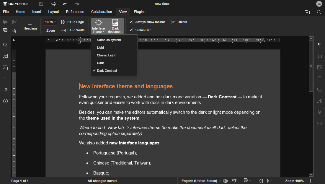 ONLYOFFICE 7.2