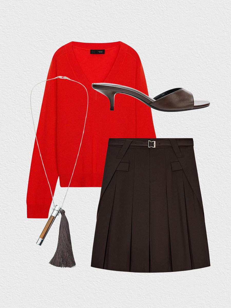 Zara skirt and sweater outfit