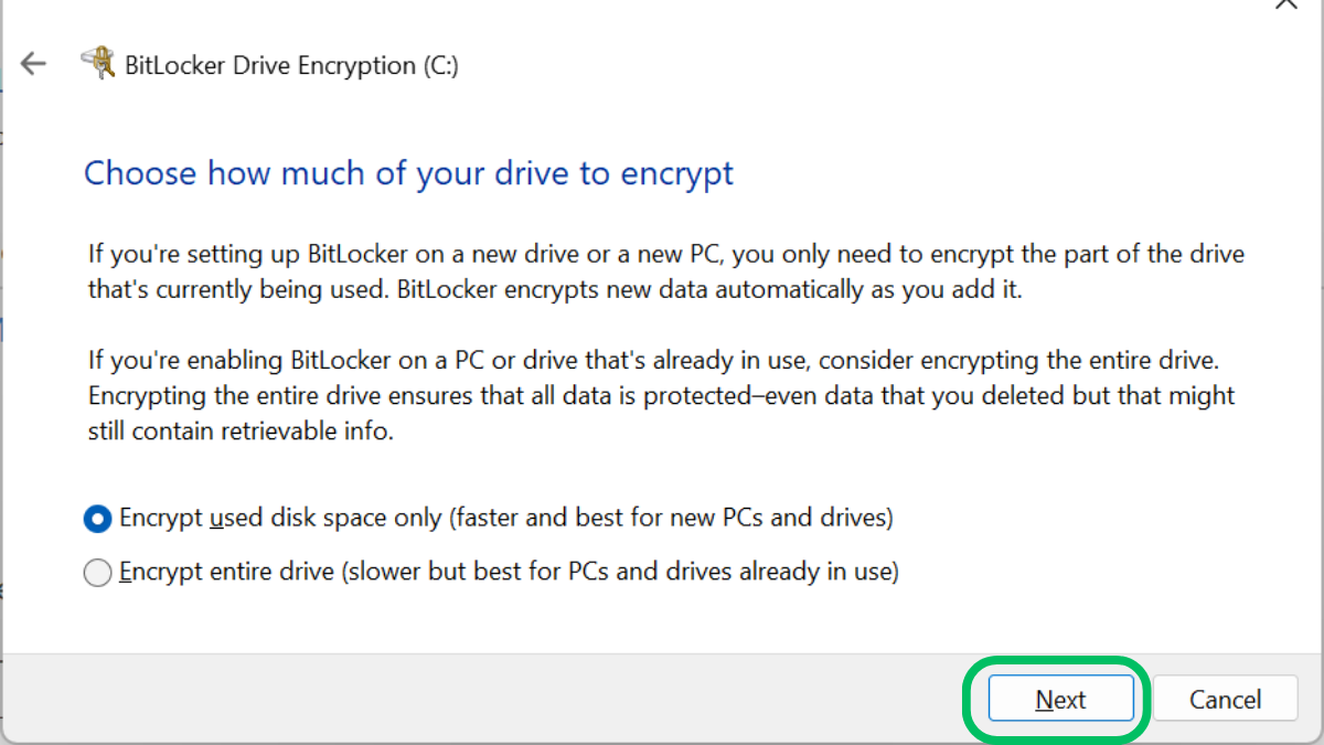 Habilitar o deshabilitar el cifrado de Bitlocker en Windows