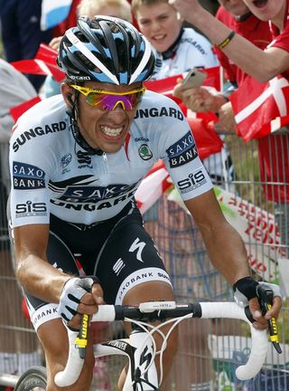 There's no denying that Alberto Contador suffered on the Alpe d'Huez.