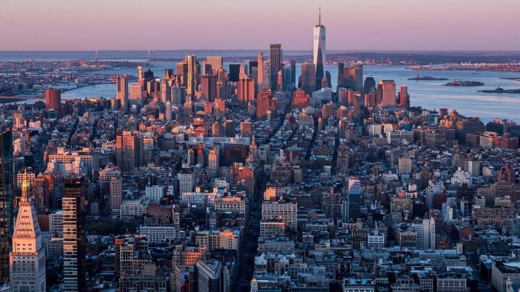 The Manhattan skyline.