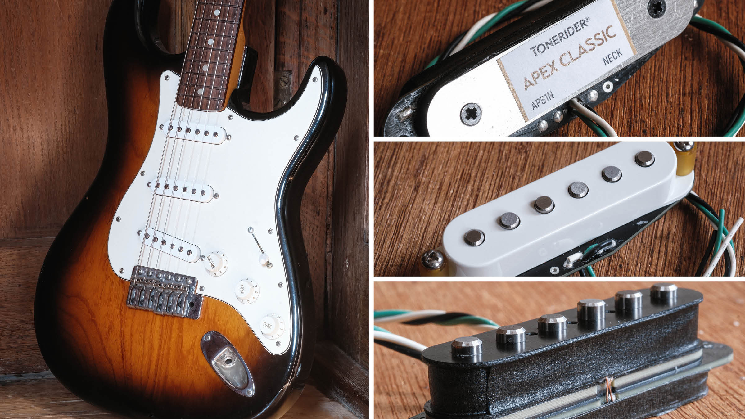Strat mods: the Tonerider Apex Classic offers humcanceling single-coils for the Strat in your life.