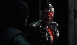 Justice League Cyborg and Batman talk before facing Steppenwolf