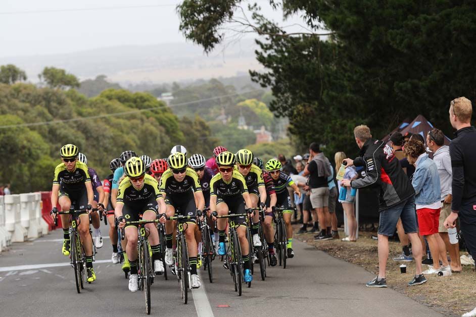 Mitchelton-Scott tries to control the peloton