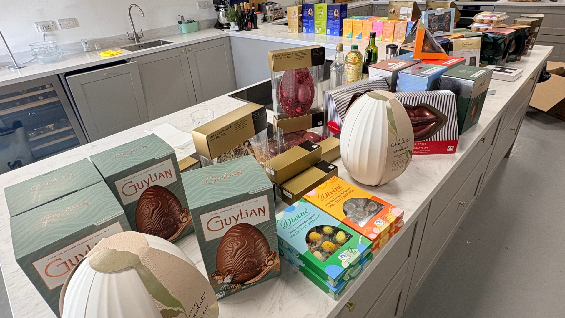 Large selection of chocolate easter eggs.