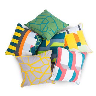 geometric cushions with white background