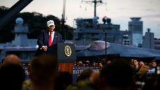 Trump speaks to U.S. troops in Japan