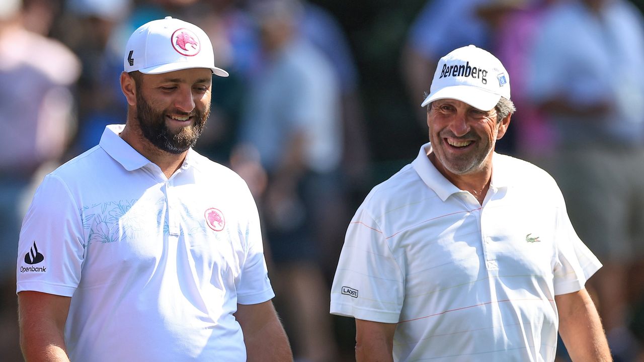 Jon Rahm with fellow Spaniard Jose Maria Olazabal