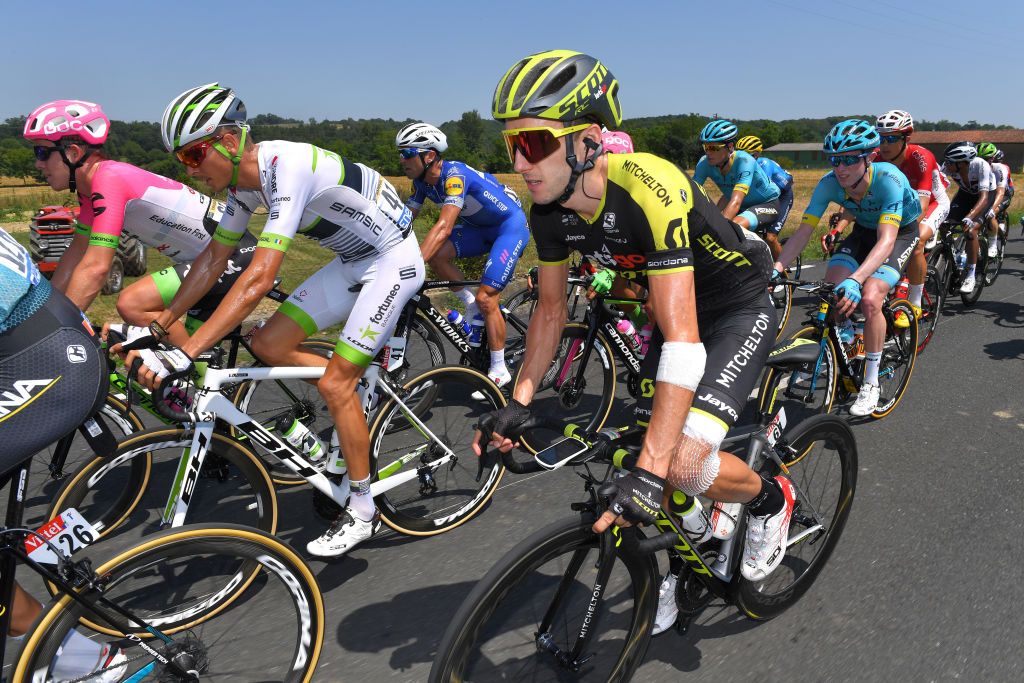 Adam Yates also sports bandages from a fall