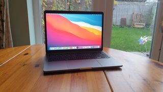 MacBook Pro 13-inch (M1, 2020), one of the best laptops for battery life, on a table