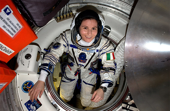 Astronaut Cristoforetti on the International Space Station