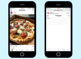 Instagram's feed vs Instagram with Feedless