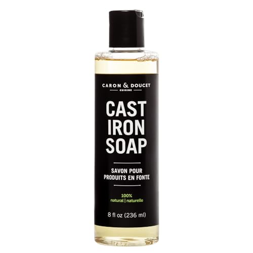 Caron &amp;amp; Doucet - Cast Iron Cleaning Soap | 100% Plant-Based Soap | Best for Cleaning, Restoring, Removing Rust and Care Before Seasoning | for Skillets, Pans &amp;amp; Cast Iron Cookware&amp;hellip; (8 Oz)