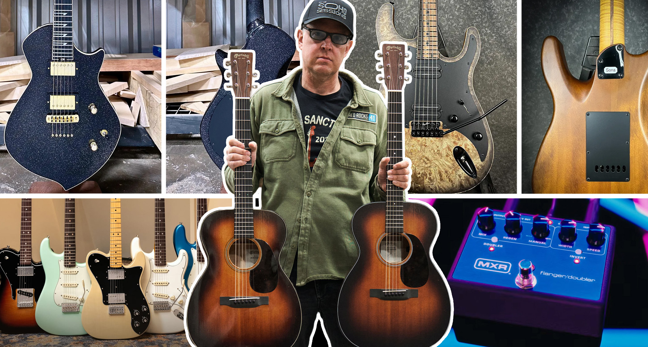 Joe Bonamassa with his new signature Martin acoustics, surrounded by GW's gear picks for week-ending 14 August 2026