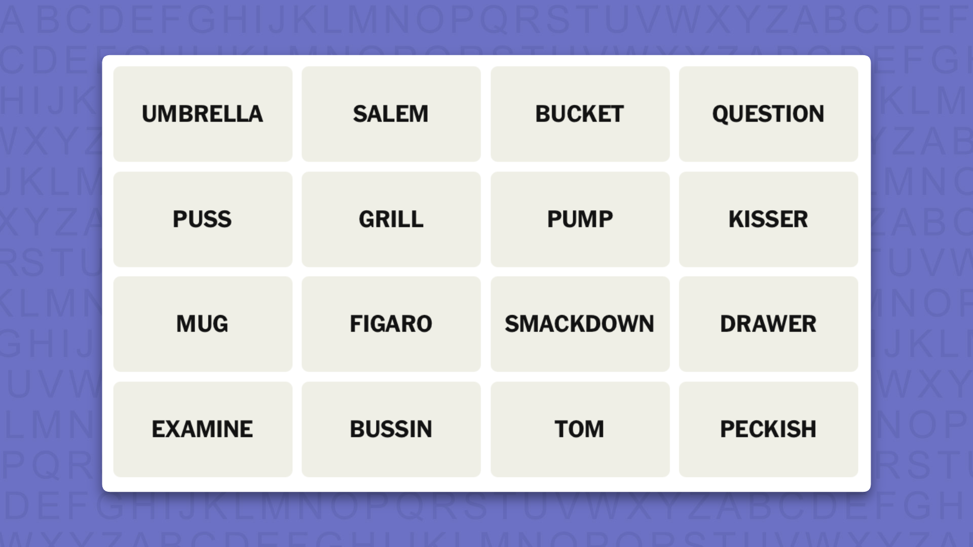 NYT Connections hints for game 1128 on a purple background