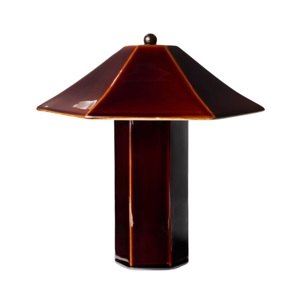 Dark Red Ceramic Table Lamp