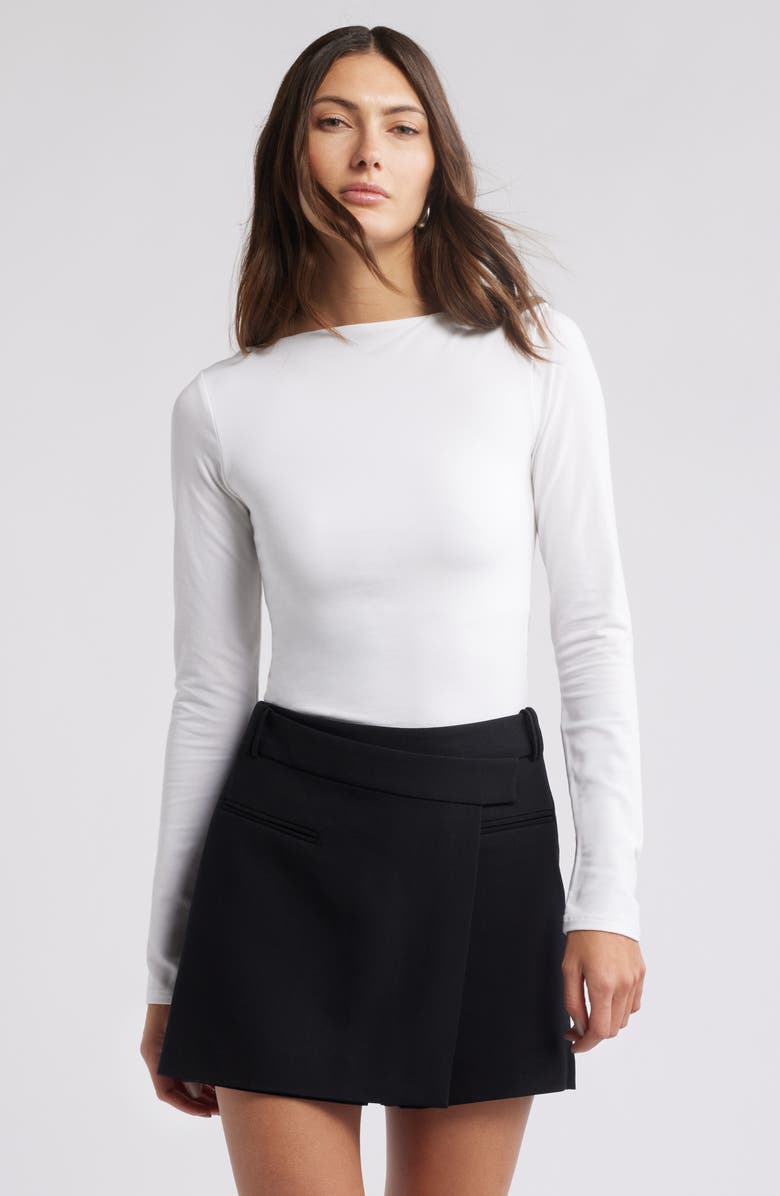 Ballet Neck Long Sleeve T-Shirt