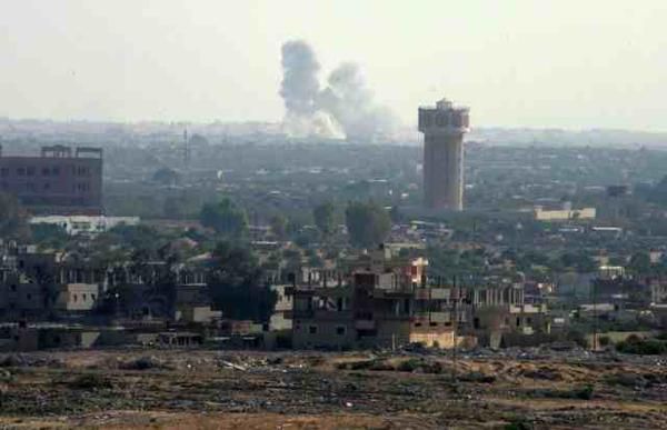 Smoke in northern Sinai.