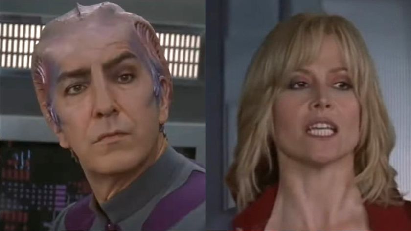Alan Rickman and Sigourney Weaver in scenes from Galaxy Quest