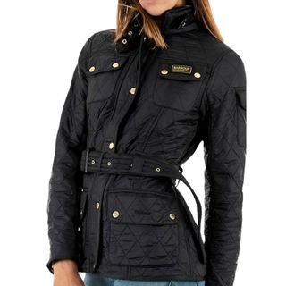 Barbour Ladies' International Polarquilt Jacket - Black on model 