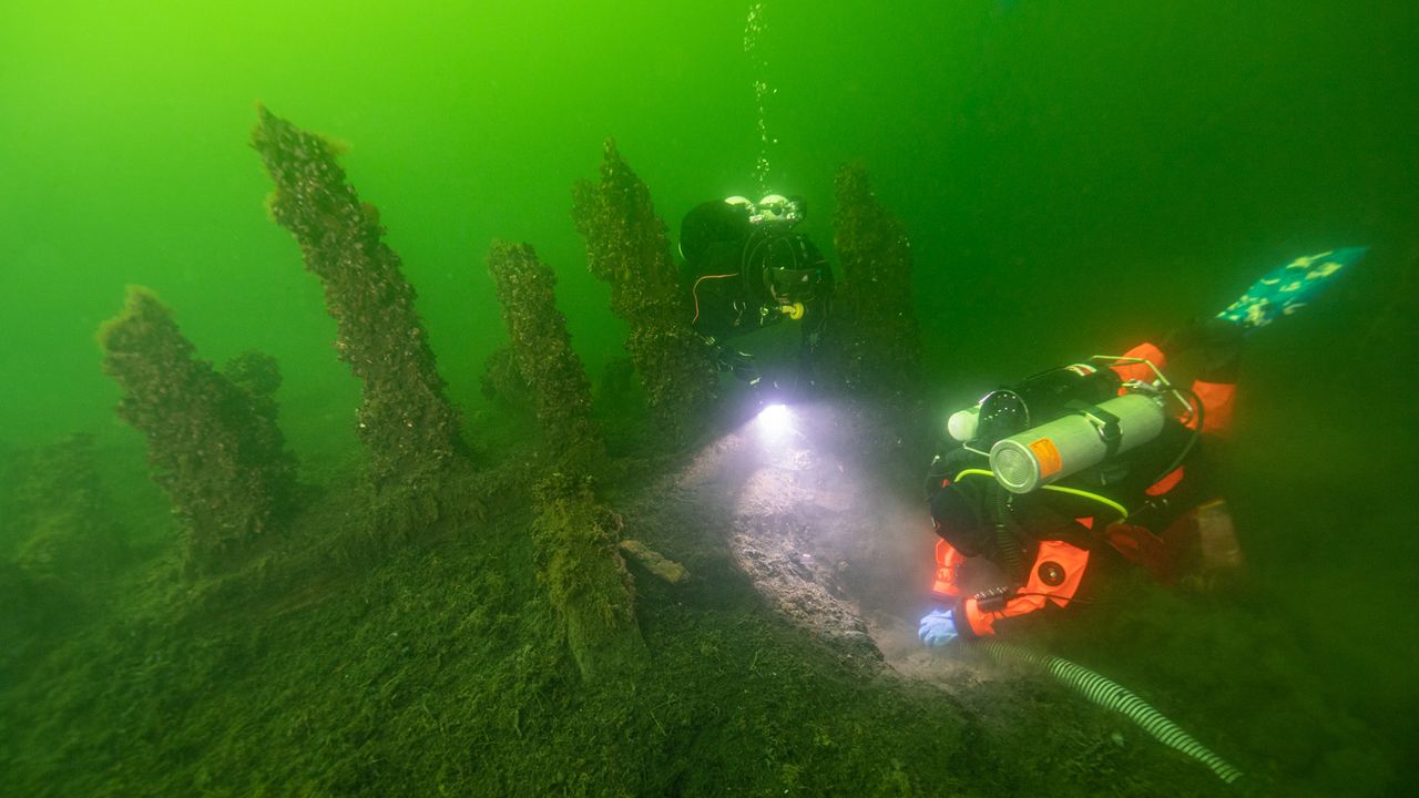 The wooden hull and superstructures of the 500-year-old ship are in a remarkable state of preservation because the eastern Baltic Sea is too cold for shipworm to infest the wreck.