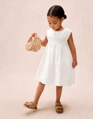 Organic Cotton Hand Smocked Dot Sleeveless Dress (0&amp;ndash;4yrs) | the White Company