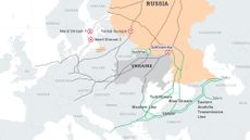 Map of Russian gas pipelines to Europe