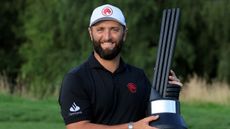 Jon Rahm with the LIV Golf UK trophy 