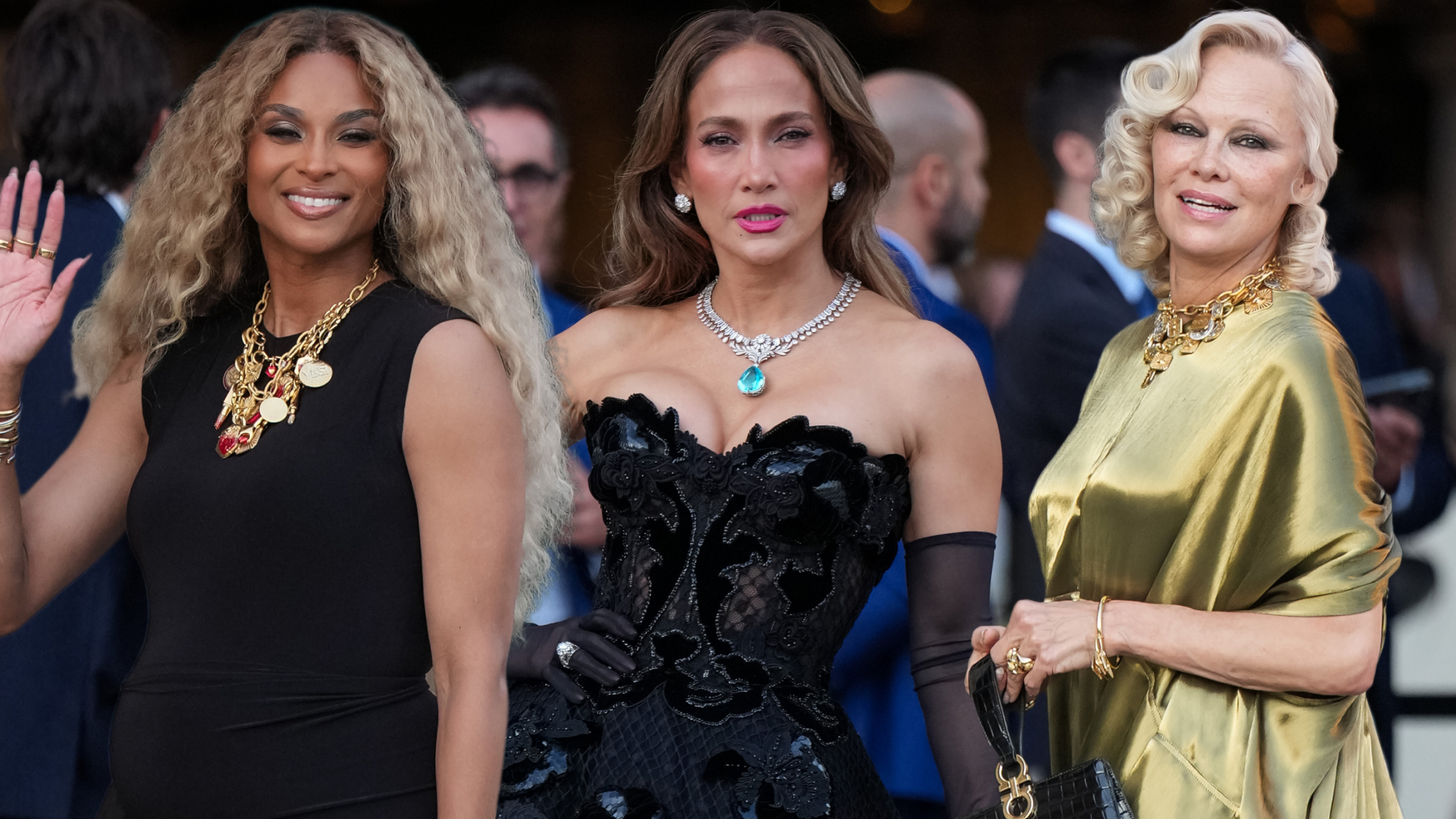 a collage of the best celebrity looks at Milan Fashion Week 2026