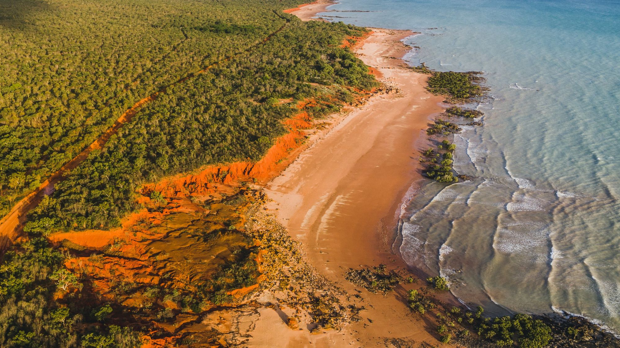 Remote coastline shot from a drone, Western Australia