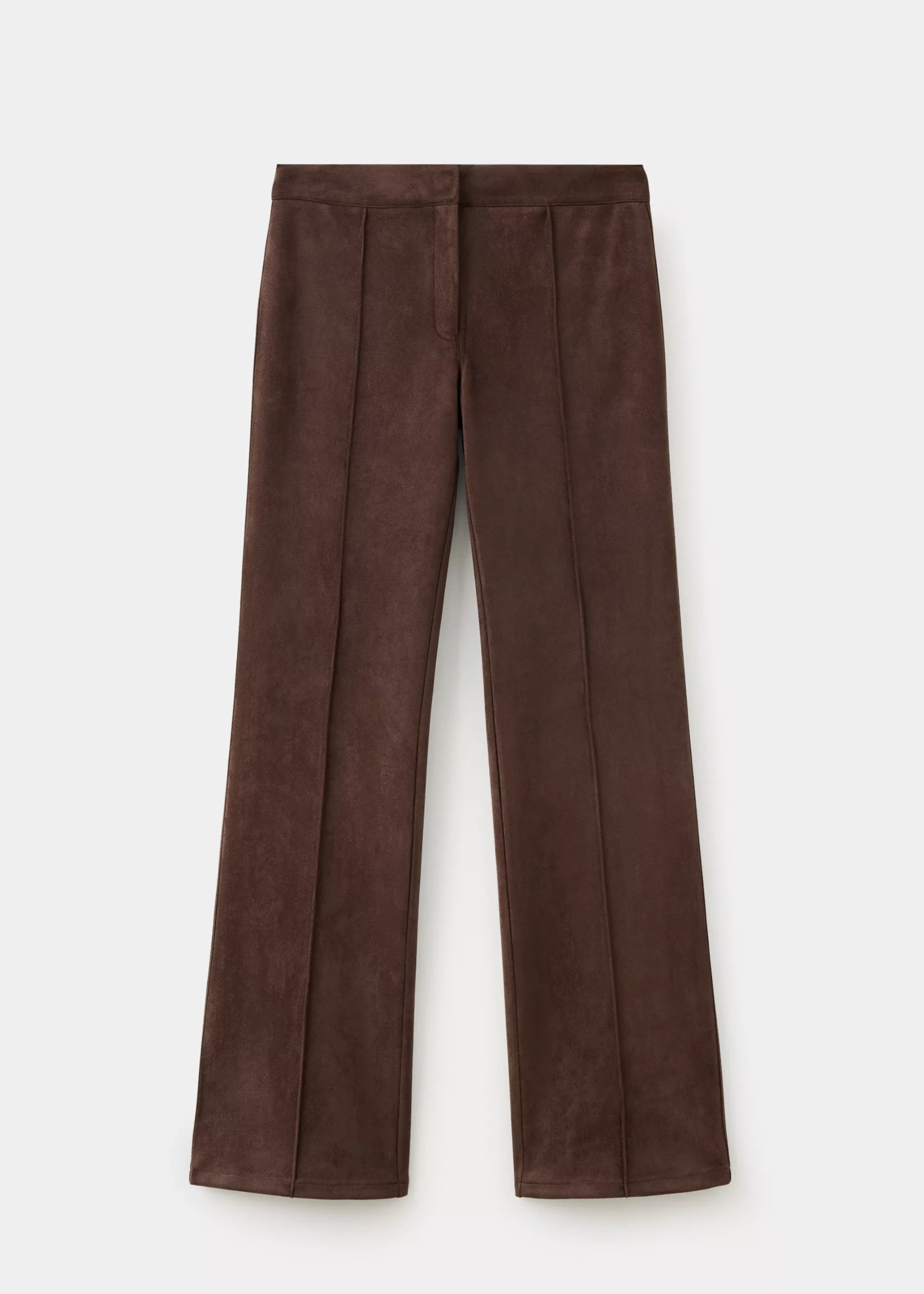Suede Trousers With Seam Detail - Women | Mango Usa