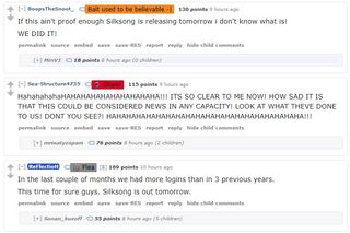 Redditors jokingly insisting that recent logins into the Silksong Kickstarter account are inarguable proof of Silksong's impending release.