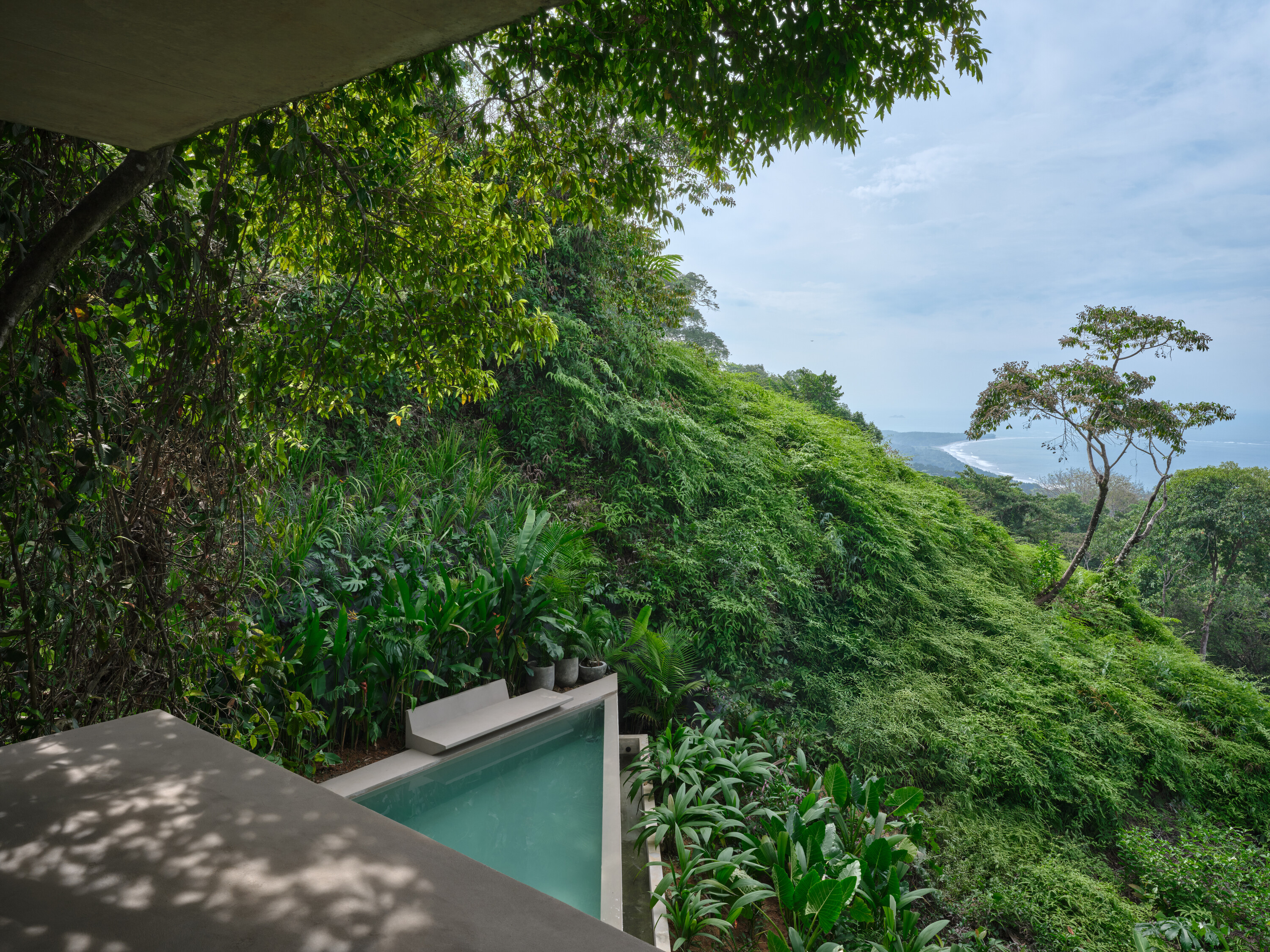 The view from the living room terrace to the ocean beyond