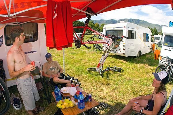 Hanging out after the stage one day to go.