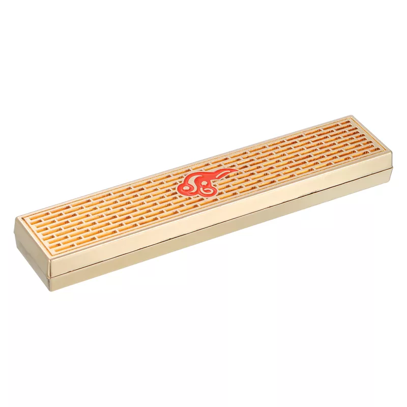 Unique Bargains Zinc Alloy Textured Surface Lightweight Portable Incense Holder Rose Gold, Orange