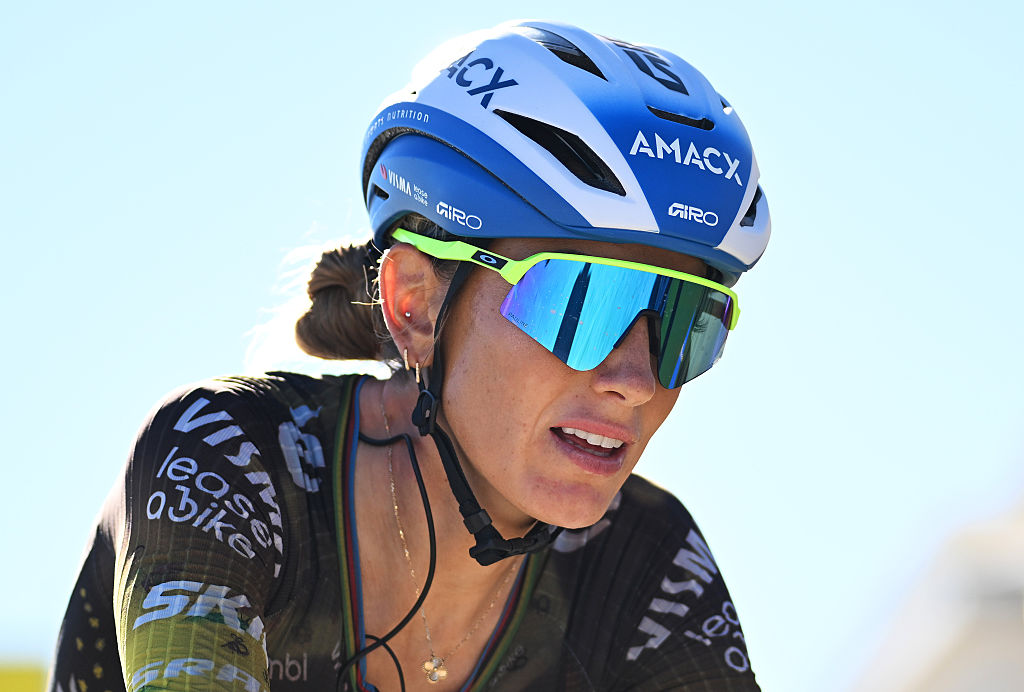 Pauline Ferrand-Prevot of France and Team Visma | Lease a Bike Women crosses the finish line during the 5th Tour de France Femmes 2026, Stage 7 a 146.8km stage from La Voulte-sur-Rhone to Mont Ventoux 1901m / #UCIWWT / on August 07, 2026 in Mont Ventoux, France. (Photo by Tim de Waele/Getty Images)