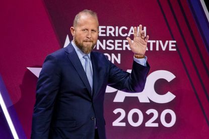 Brad Parscale, campaign manager for Trump's 2020 reelection campaign, walks on stage during the Conservative Political Action Conference 2020 (CPAC) hosted by the American Conservative Union 