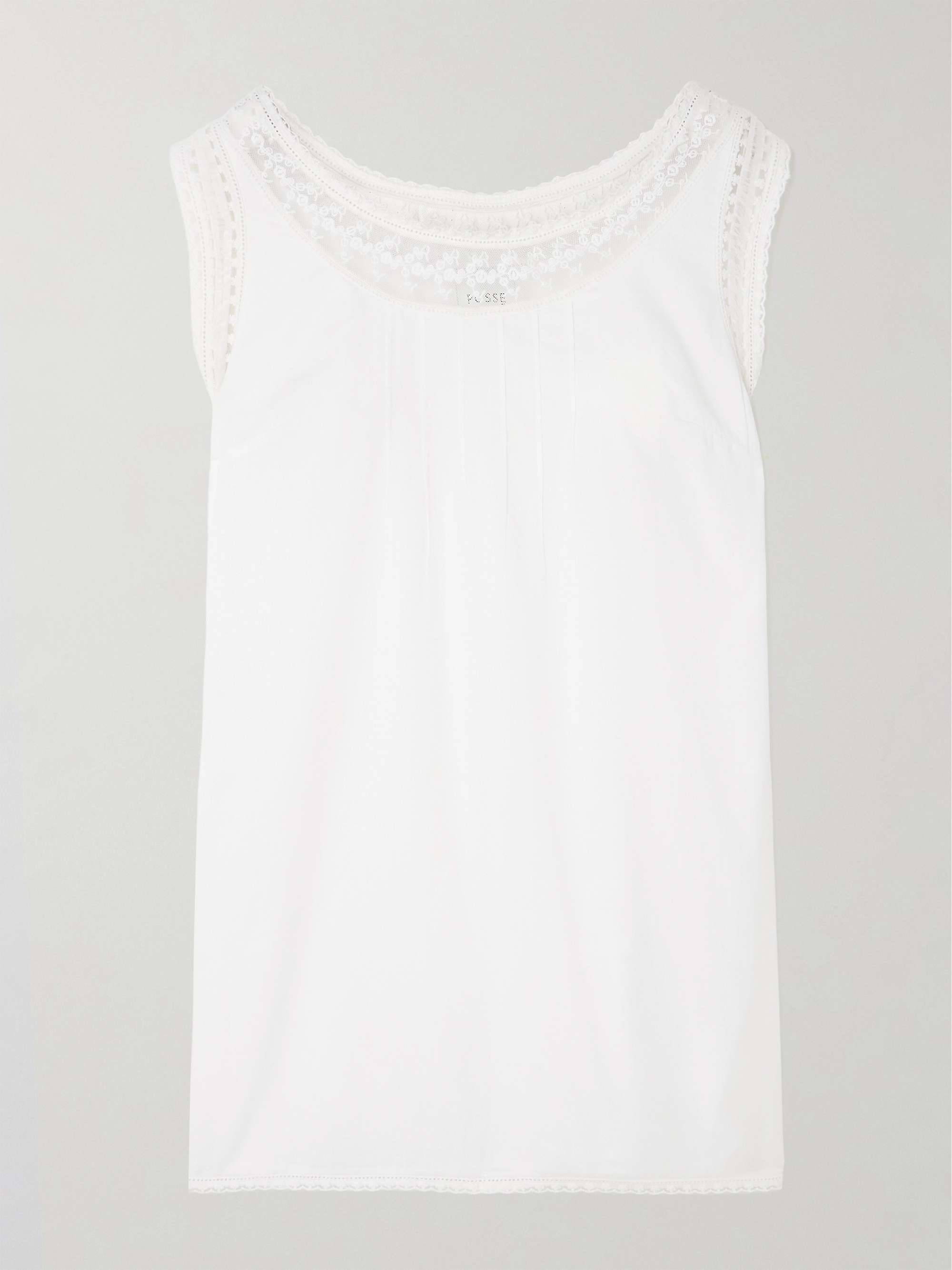 Danielle Lace-Trimmed Cotton Mini Dress