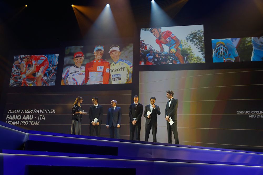 The 2015 Grand Tour winners share the stage