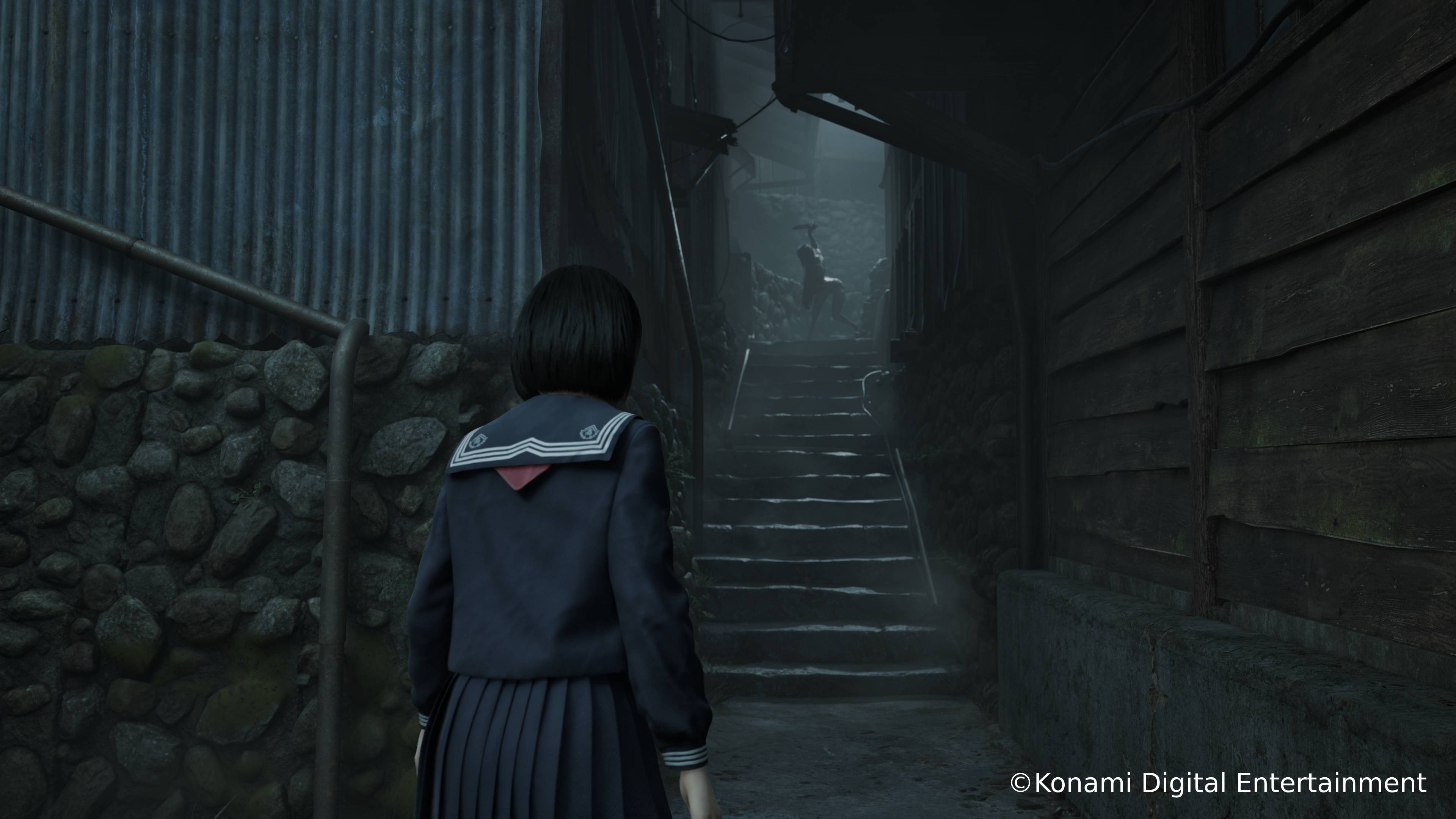 Silent Hill f; hands on with a ghostly game, misty town streets in Japan