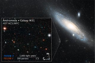 Compass and Scale Image of Andromeda