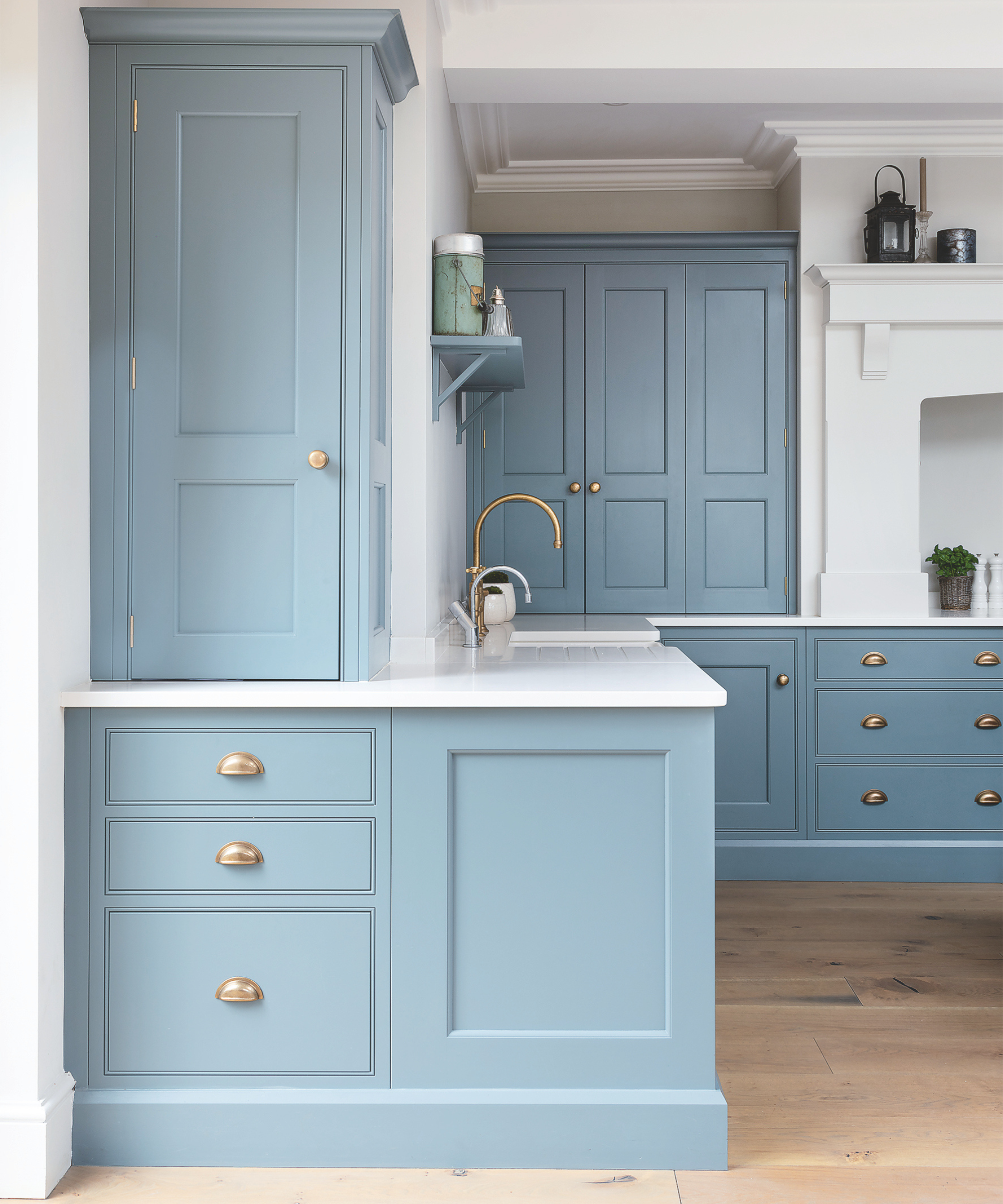 Powder blue kitchen cabinetry