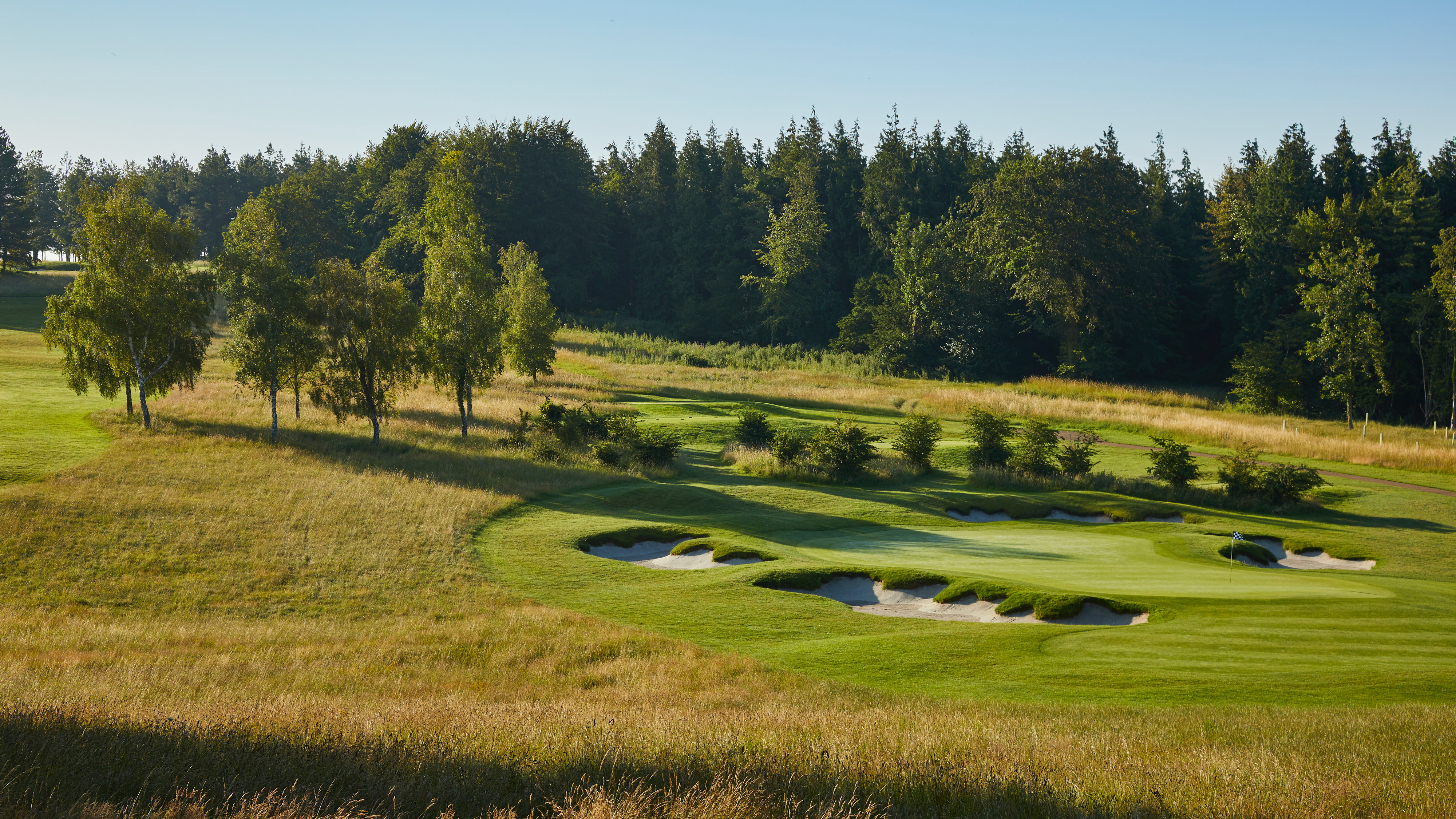 The excellent par-3 12th on the Downs course at Goodwood