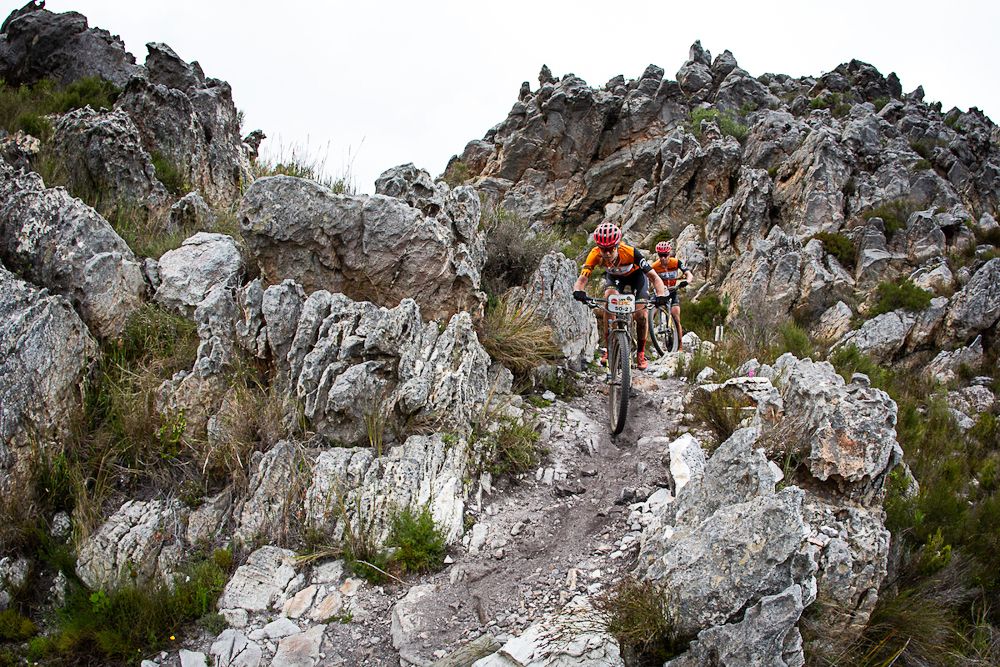 Anna van der Breggen and Annika Langvad compete in the 2019 Cape Epic