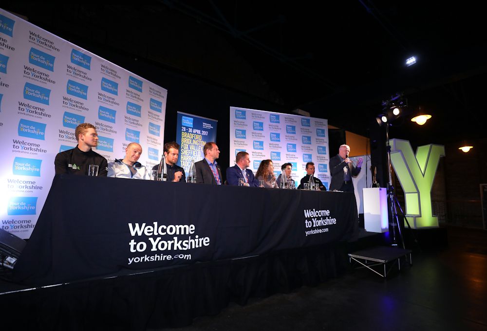 Tour de Yorkshire riders and dignitaries gather for the 2017 pre-race press conference