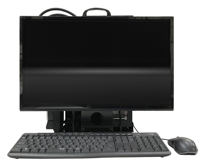front view of the Nagao Seisakusho open all in one with mouse and keyboard