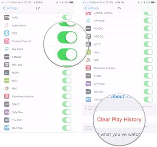 Flip switches, tap Clear Play History to do just that